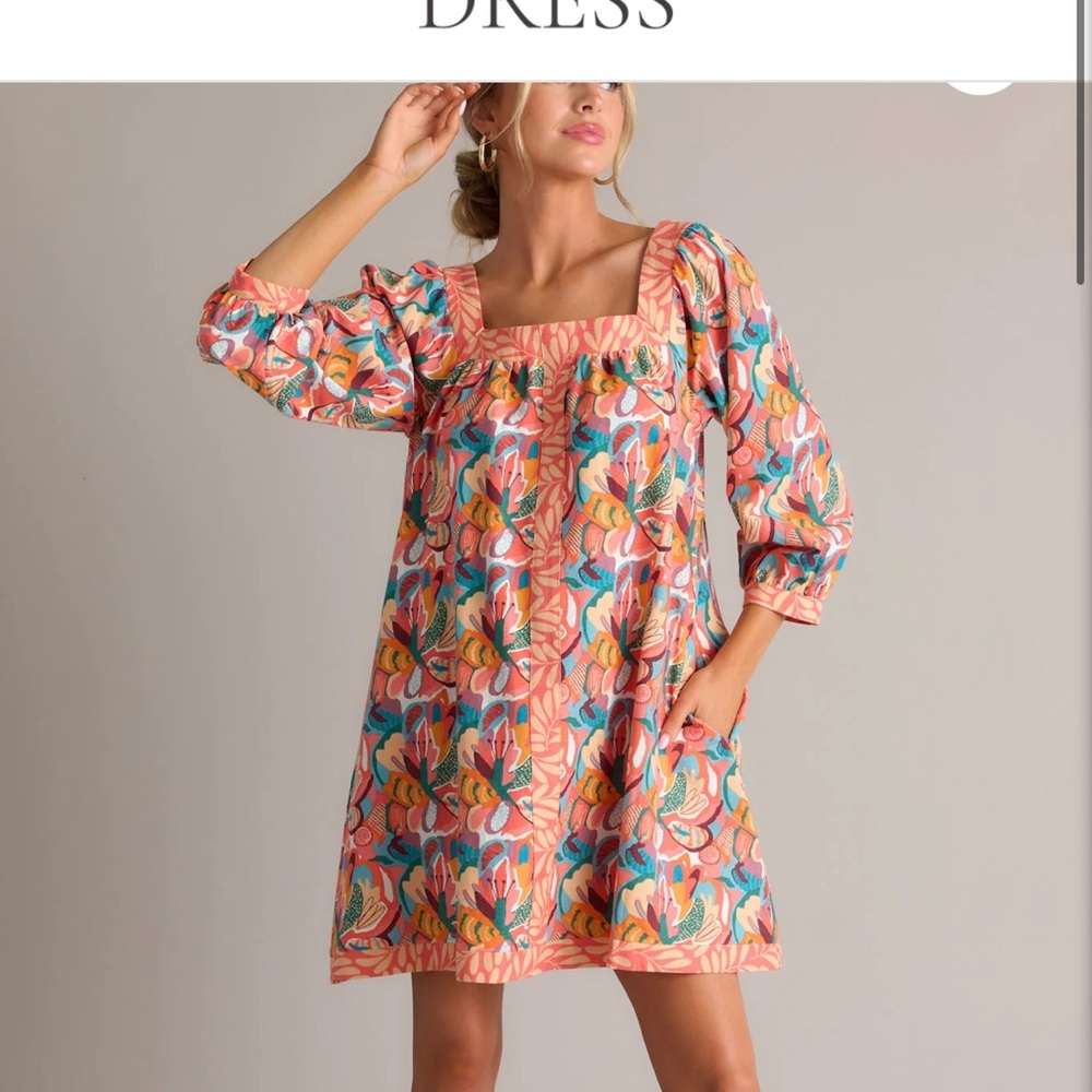Red Dress Boutique Floral Print Dress NWT